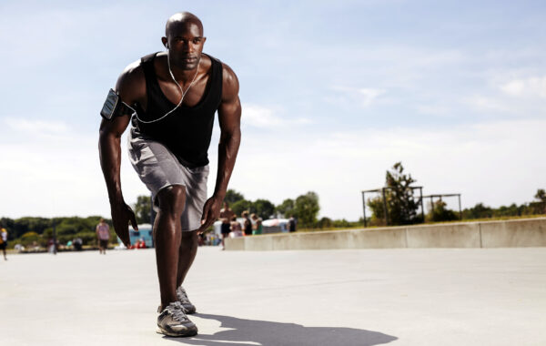 Athletic man doing conditioning training