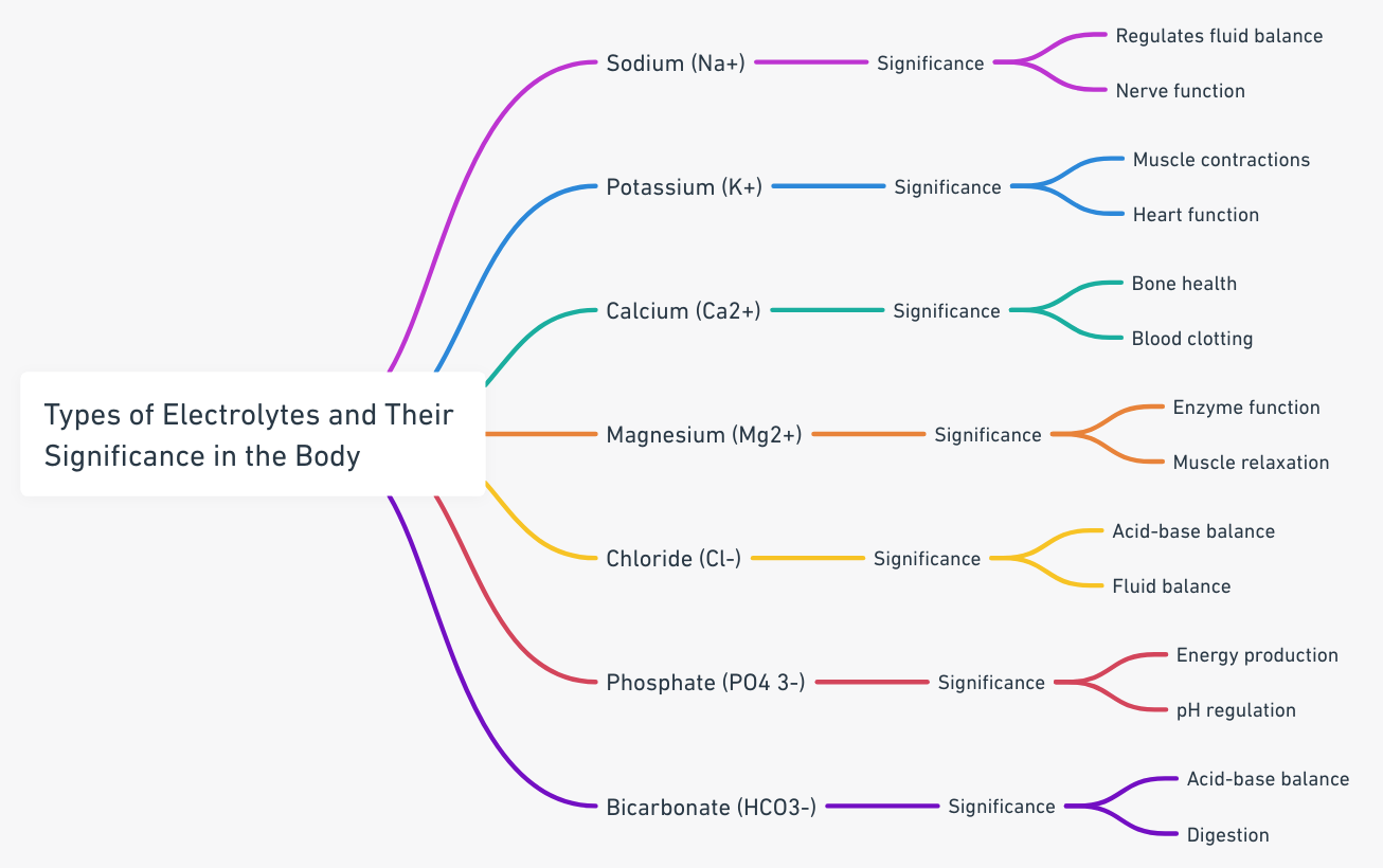 different types of electrolytes and their significance in the body.