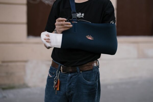 person with fractured arm